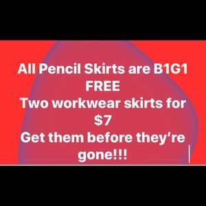 All pencil Skirts are B1G1 FREE!!!